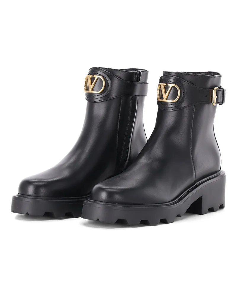 Valentino Garavani Boots aus Leder Schwarz