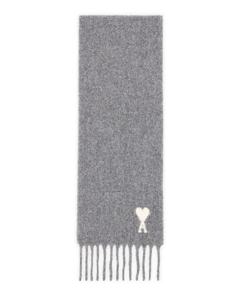 AMI Paris Schal mit Logo Grau