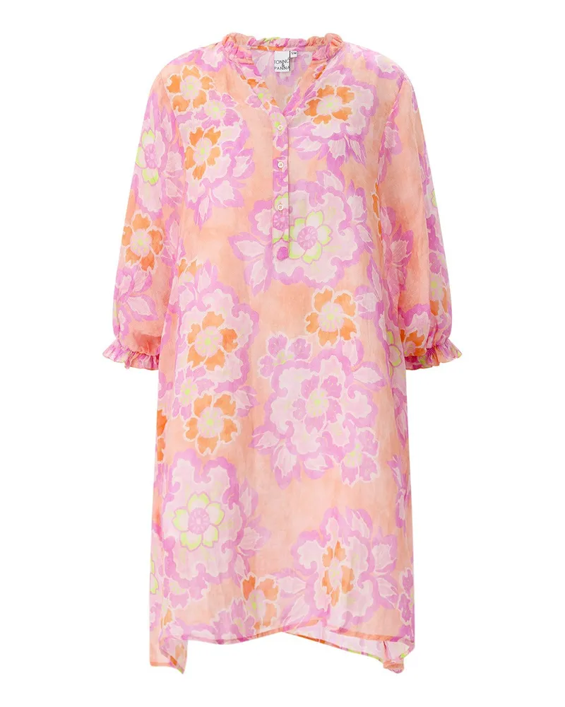 tonno e panna Midikleid mit Blumenmuster Orange