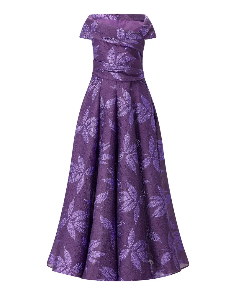 Talbot Runhof Schulterfreies Abendkleid Lila