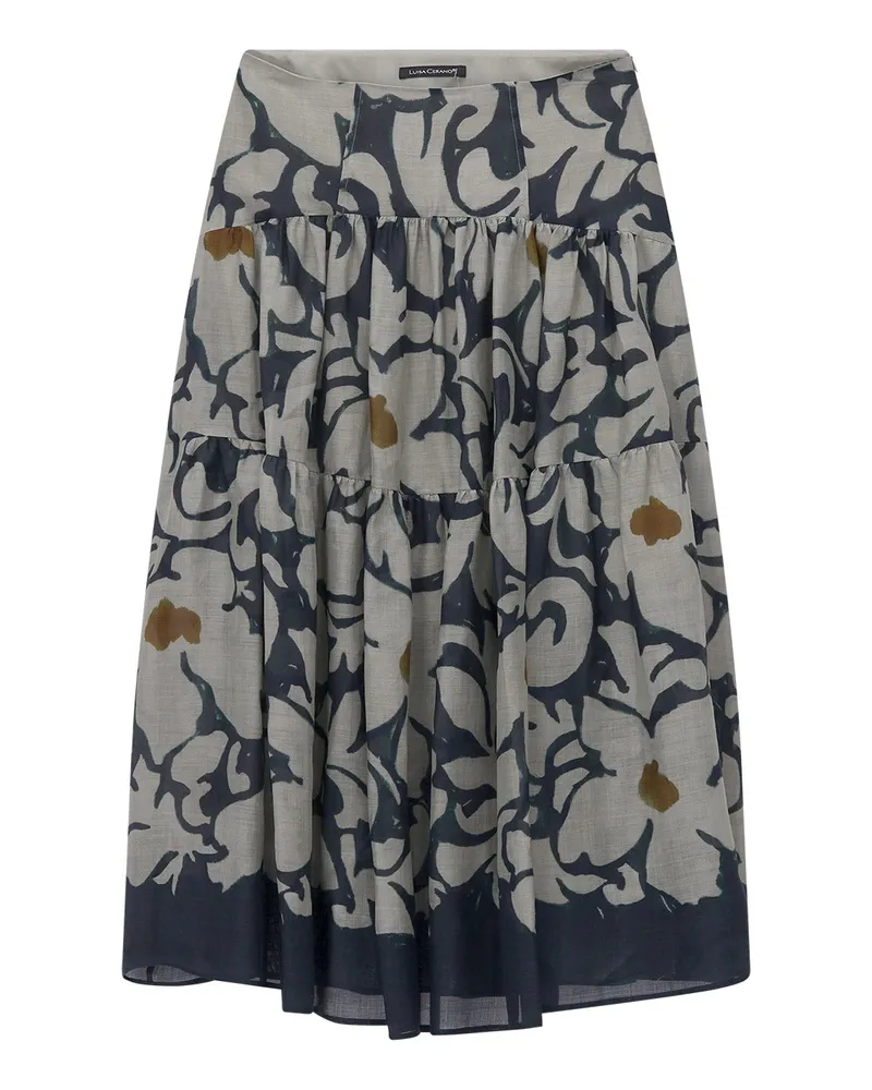 Luisa Cerano Maxirock mit Print Beige