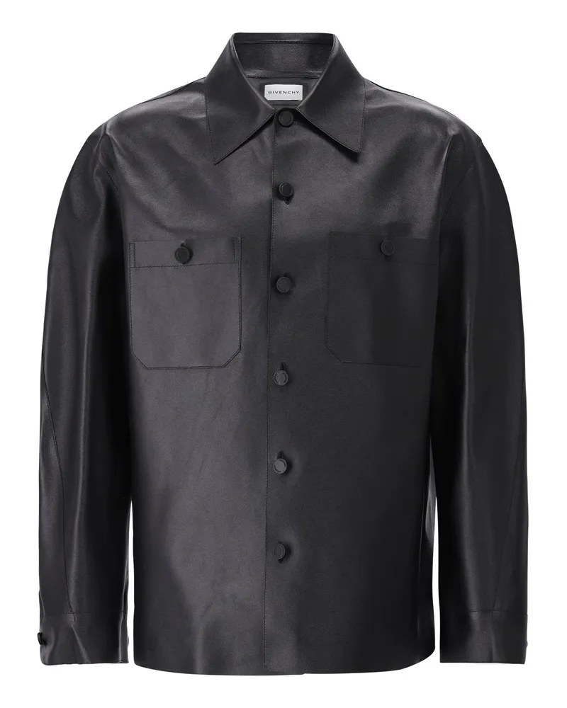 Givenchy Overshirt aus Leder Schwarz