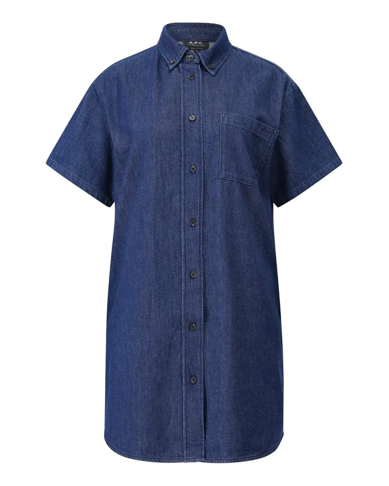 A.P.C. Blusenkleid Ary aus Denim Dunkelblau
