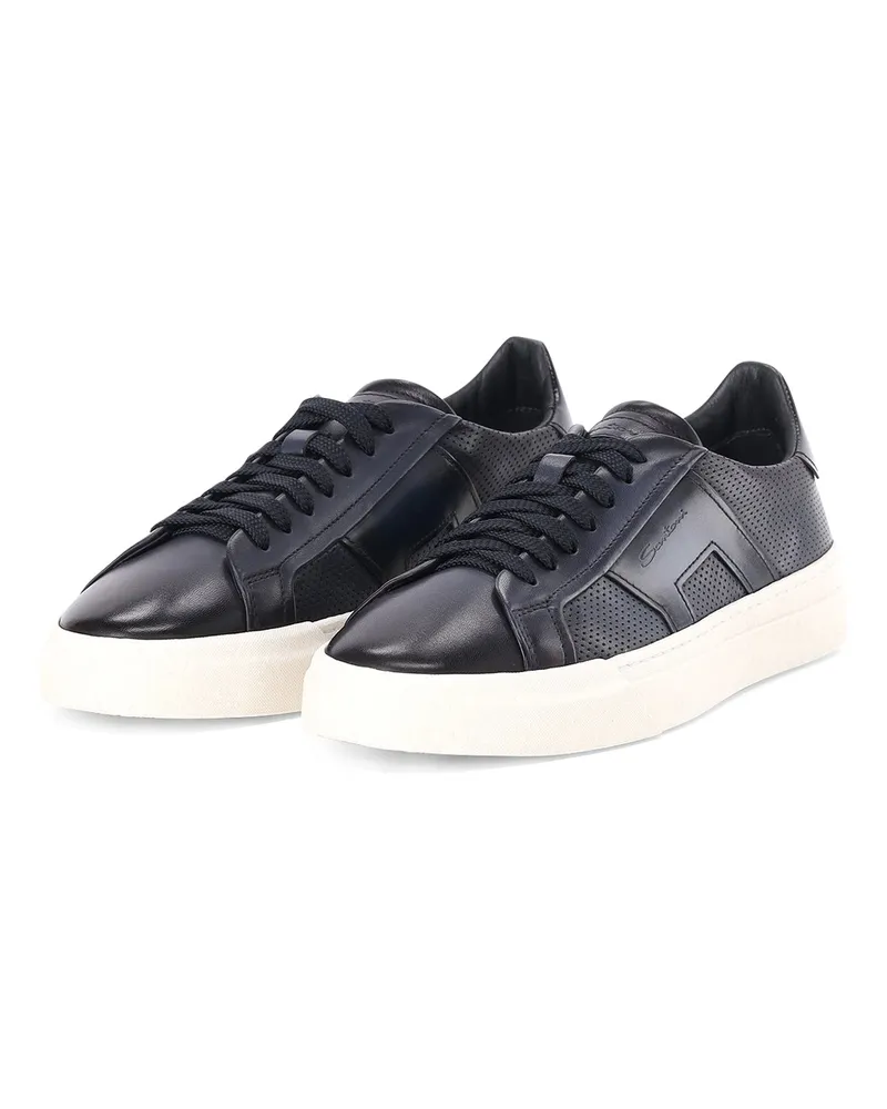 Santoni Sneaker aus Leder Dunkelblau