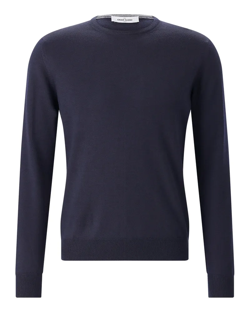 Gran Sasso Pullover Paricollo aus Schurwolle Dunkelblau