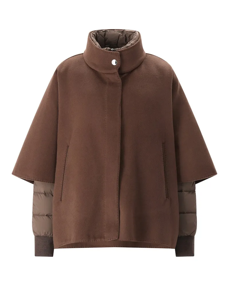 MOORER Steppjacke Resia mit Cape Dunkelbraun