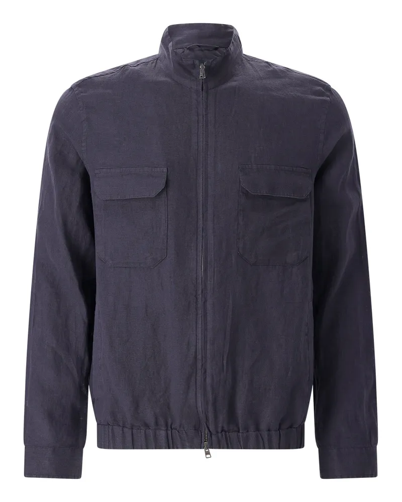 Herno Jacke aus  Leinen Dunkelblau