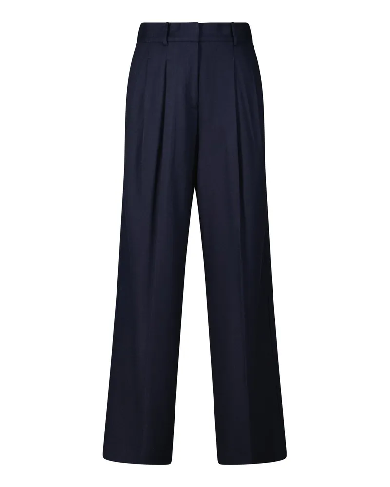 windsor. Weite Stoffhose aus Wolle Dunkelblau