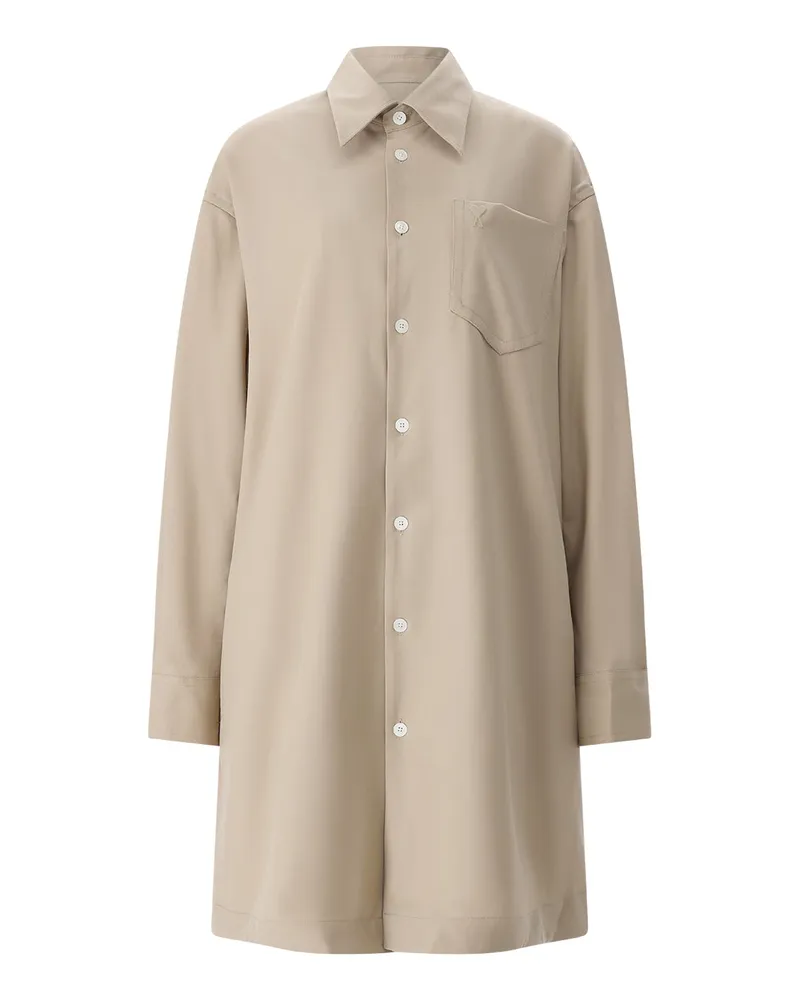 AMI Paris Blusenkleid in Midilänge Beige
