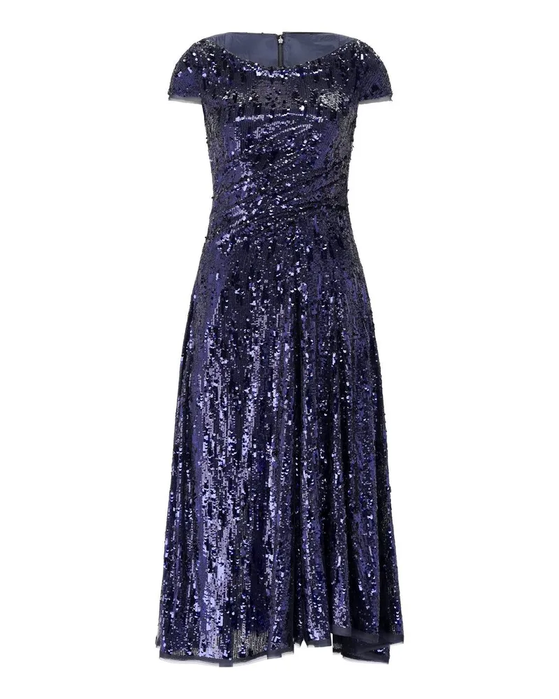 Talbot Runhof Abendkleid mit Pailletten Dunkelblau