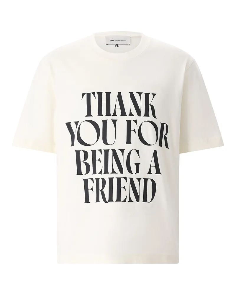 AMI Paris T-Shirt aus Baumwolle Creme