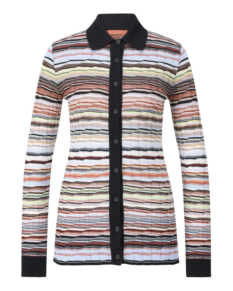 Missoni Gerippte Strickjacke mit Streifen Multicolor
