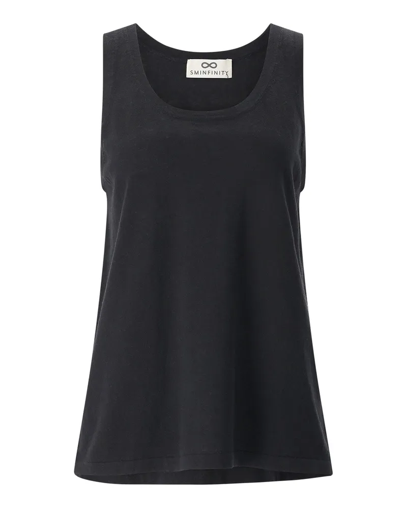 SMINFINITY Top aus Leinenmix Schwarz