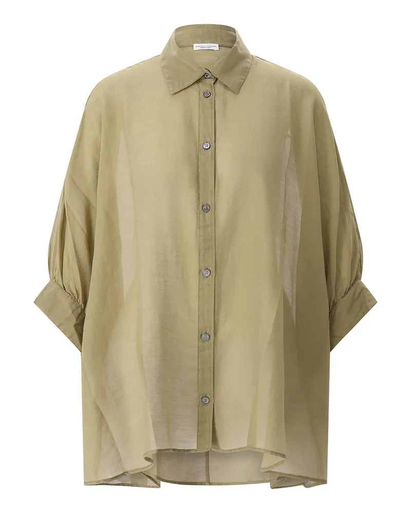 Roberto Collina Hemdbluse aus Baumwollmix Grün