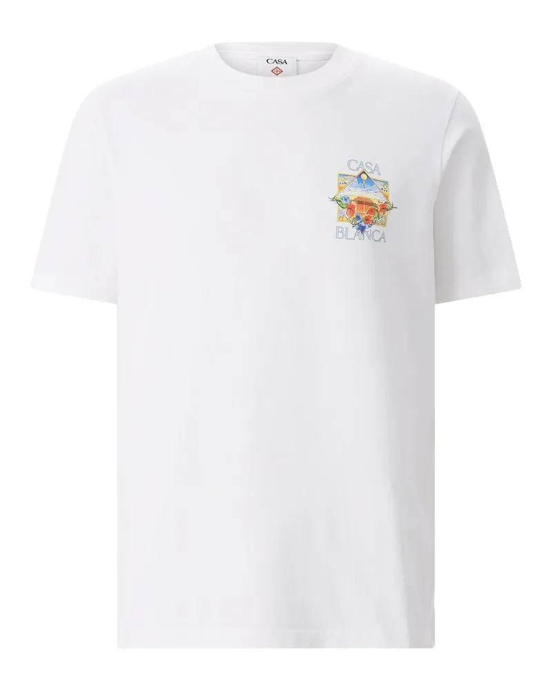 Casablanca Paris T-Shirt White Flower Weiß