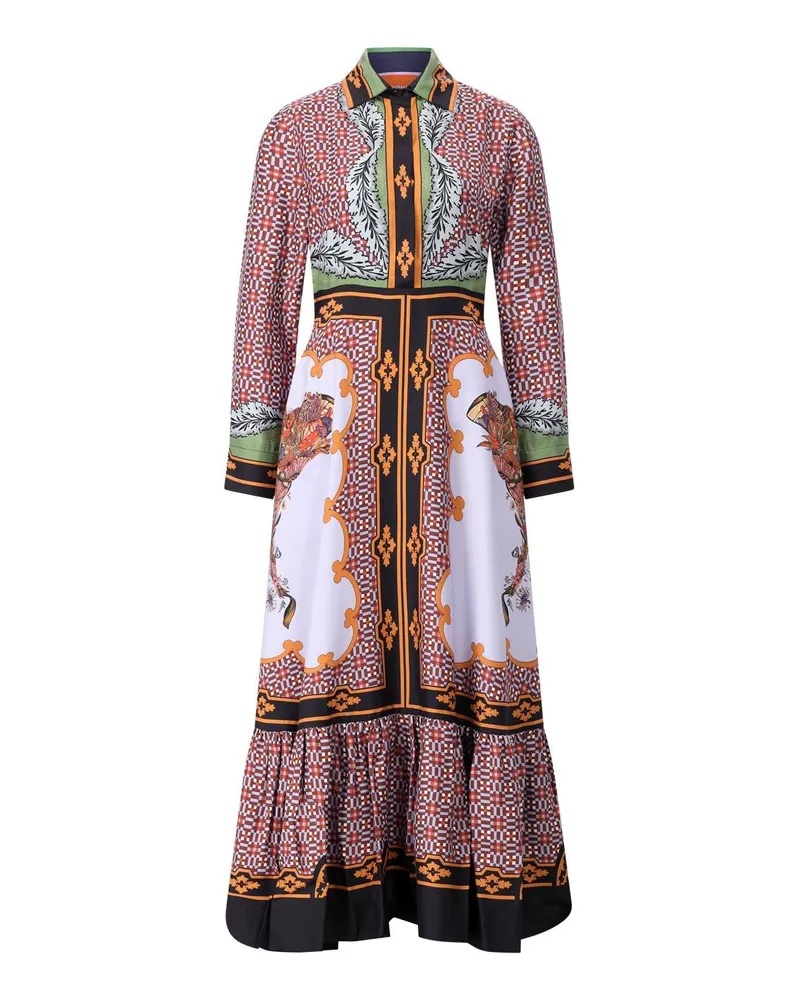La DoubleJ Maxikleid aus Seide Multicolor