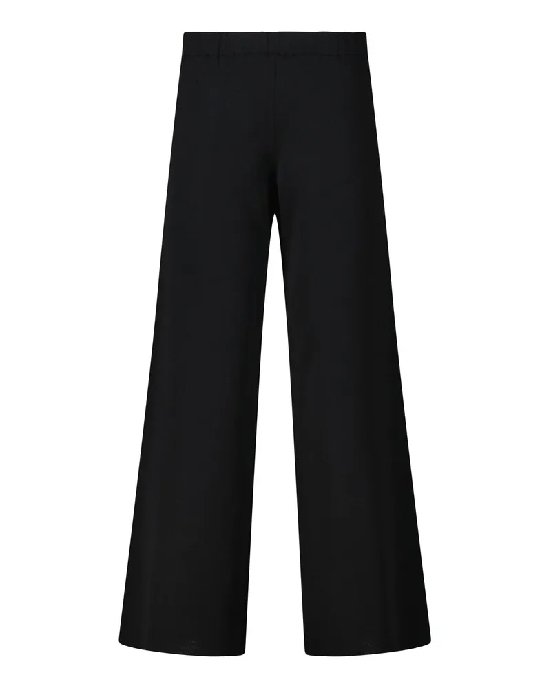 SMINFINITY Weite Hose aus Merinowolle Schwarz