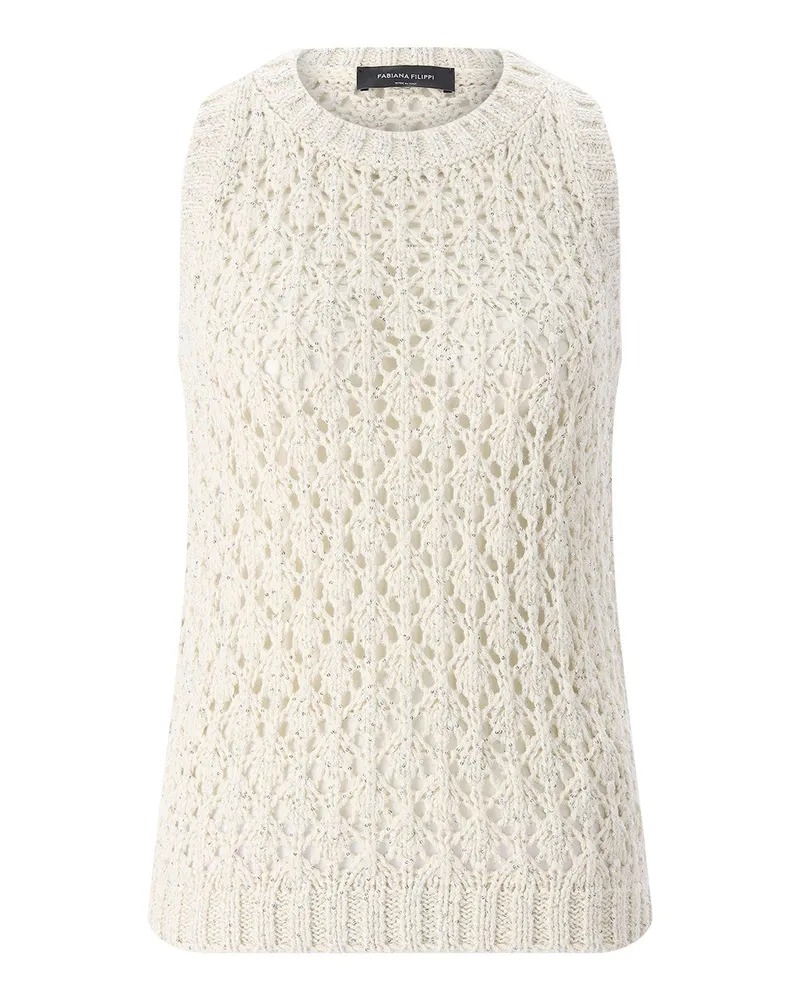 Fabiana Filippi Top aus Baumwollmix Creme