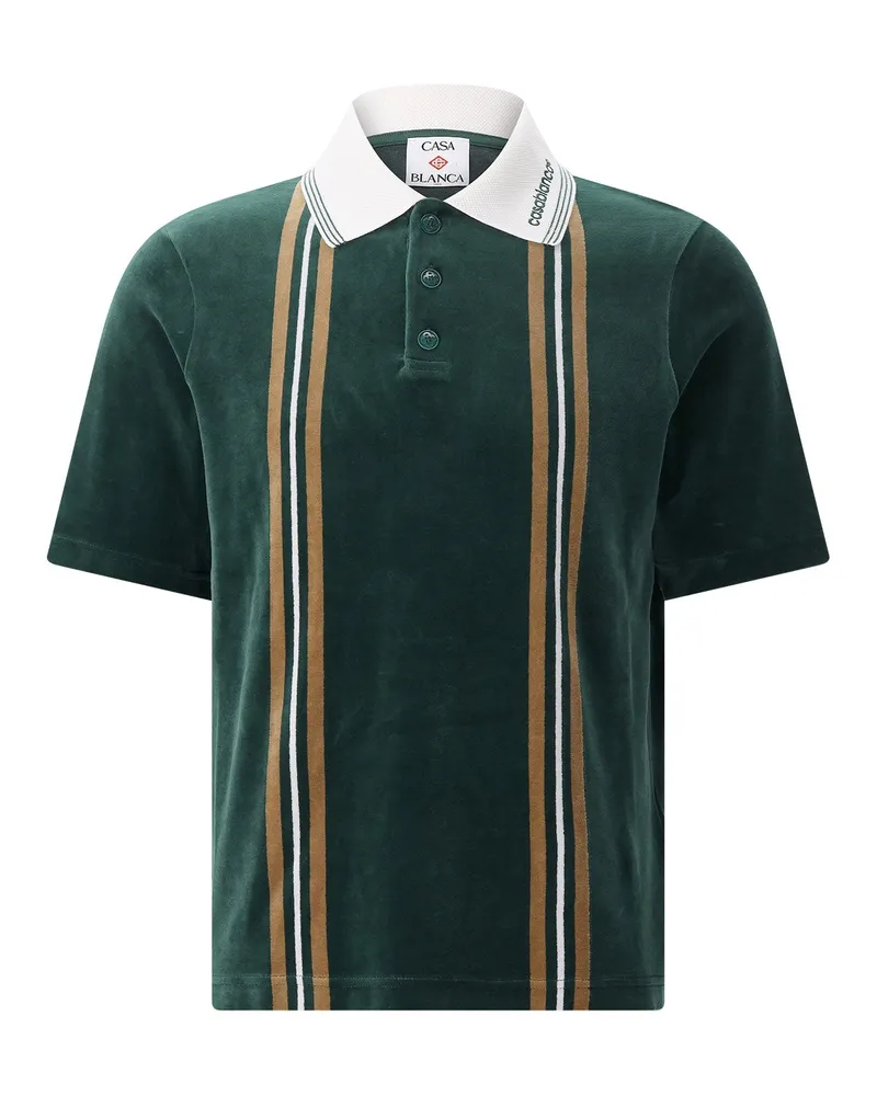 Casablanca Paris Poloshirt aus Baumwoll-Mix Grün
