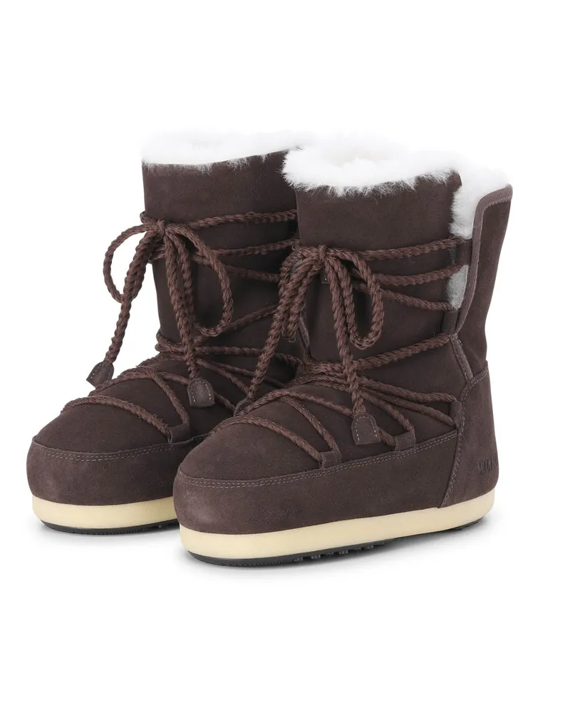 Moon Boot Boot EVX aus Veloursleder Dunkelbraun