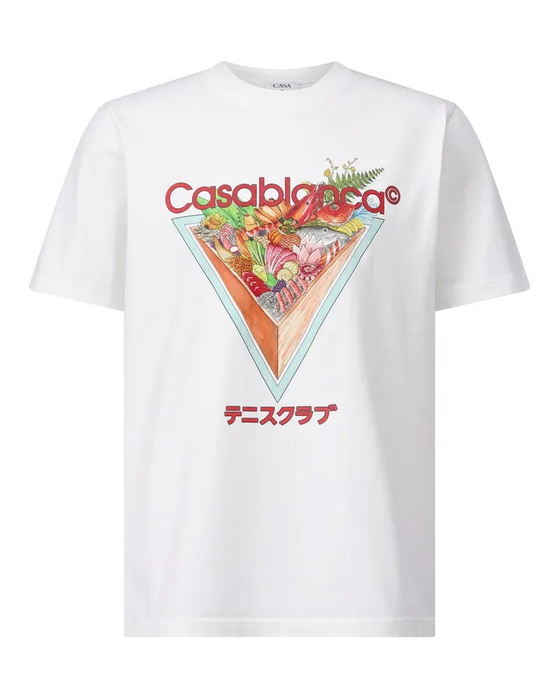 Casablanca Paris T-Shirt mit Print Blau