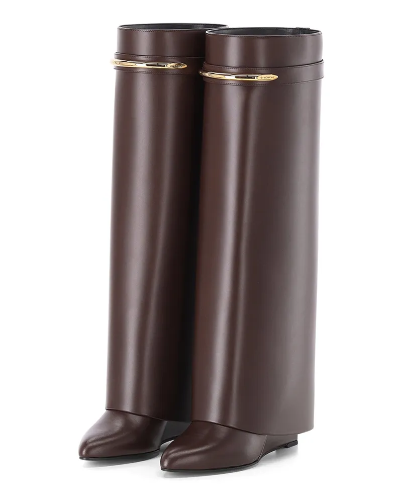 Givenchy Stiefel Shark Pinch aus Kalbsleder Dunkelbraun