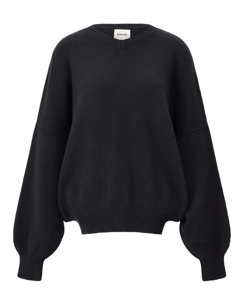 KHAITE Strickpullover Wolfe mit V-Ausschnitt Schwarz