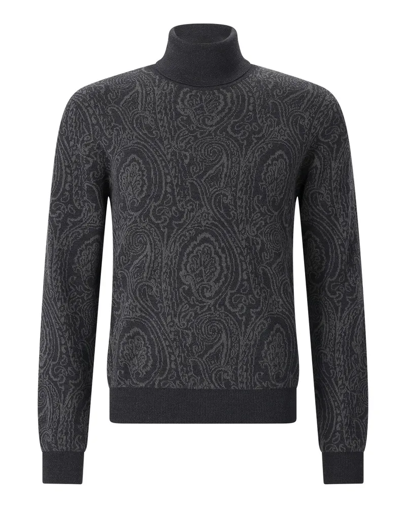 Etro Rollkragenpullover aus Woll-Mix Dunkelgrün