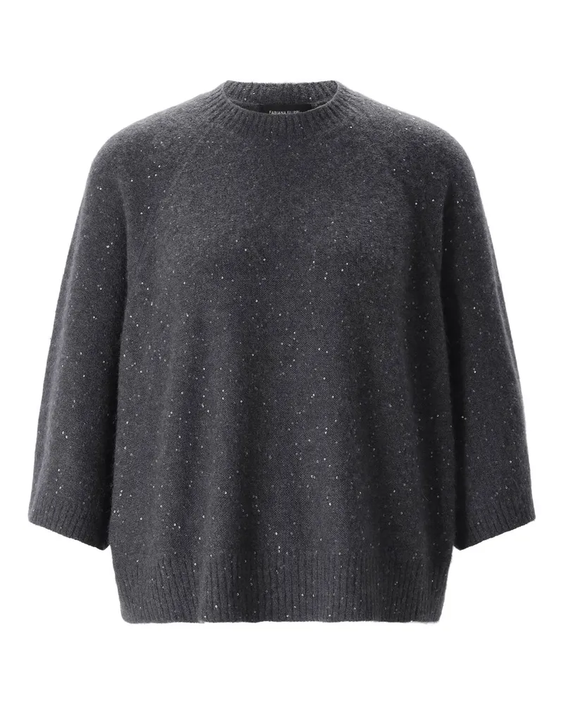 Fabiana Filippi Pullover mit Pailletten Dunkelgrau
