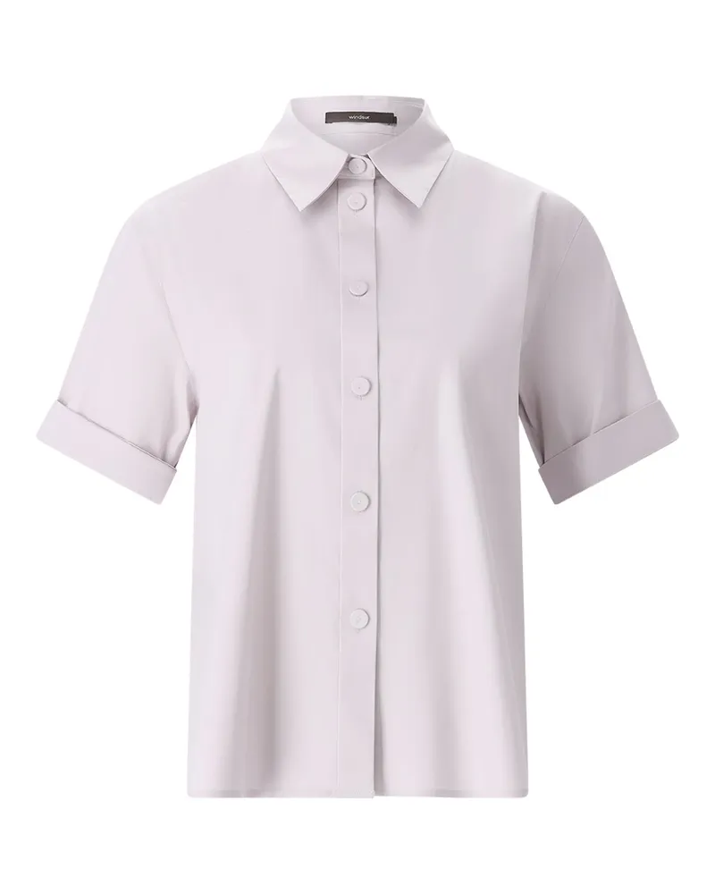 windsor. Kurzarm-Hemdbluse aus Baumwollmix Helllila