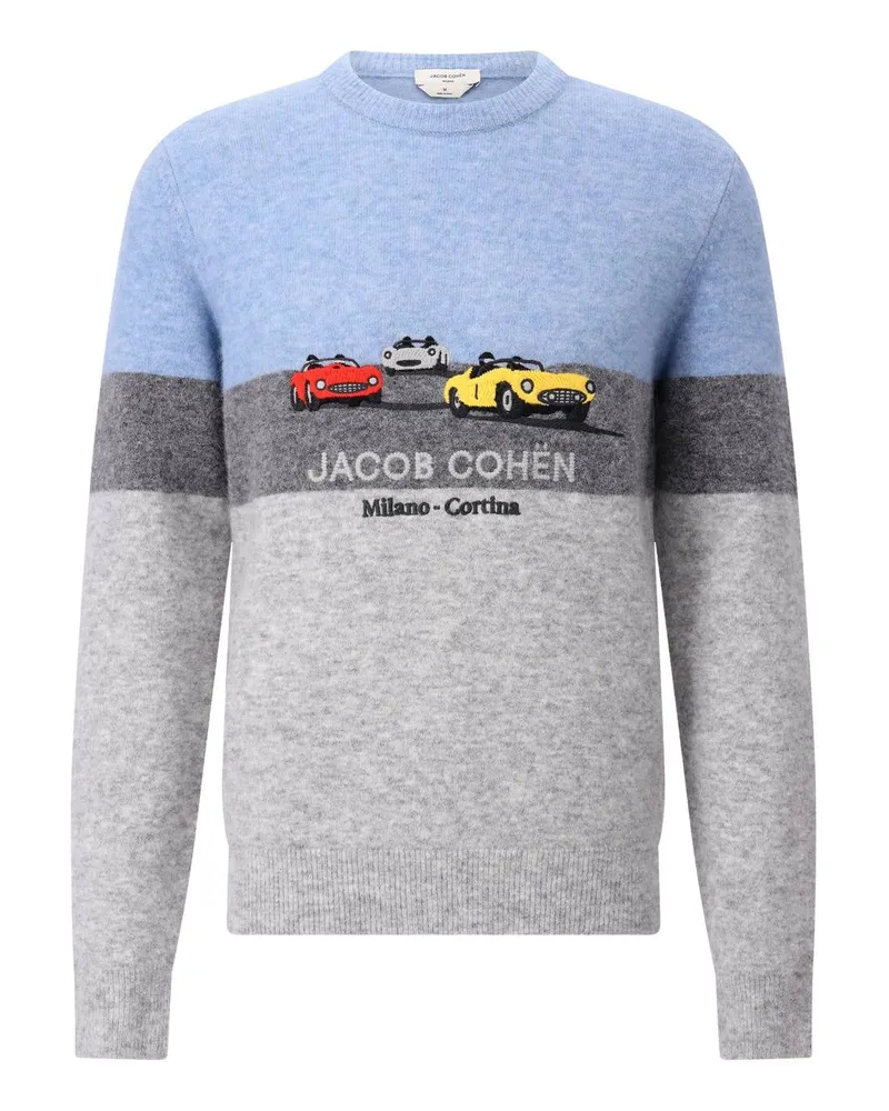 Jacob Cohën Strickpullover mit Stickereien Grau