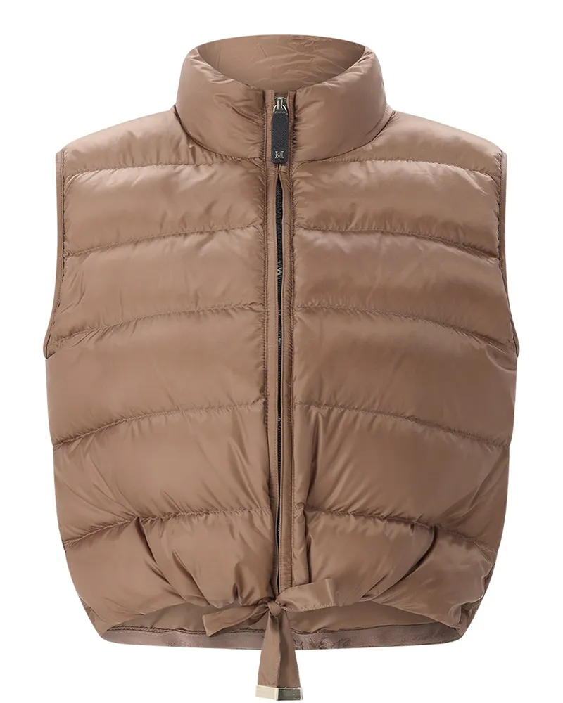 Max Mara Wattierte Crop-Weste MTC Favilla Hellbraun
