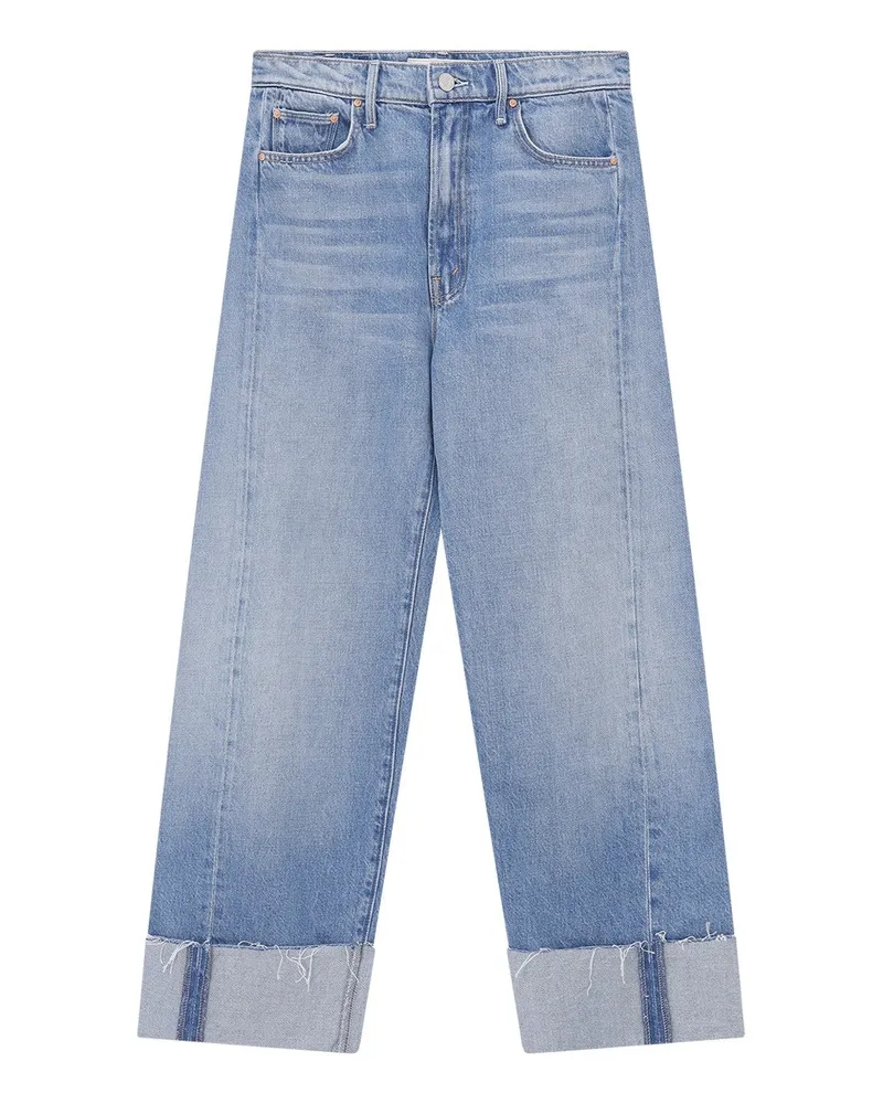 Mother Jeans The Half-Pipe Ankle Cuff Fray Blau