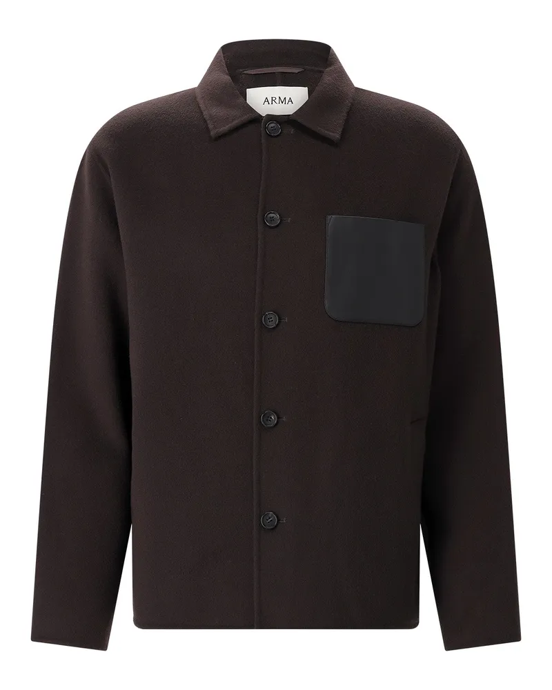 Arma Overshirt Navid aus Wolle Dunkelbraun