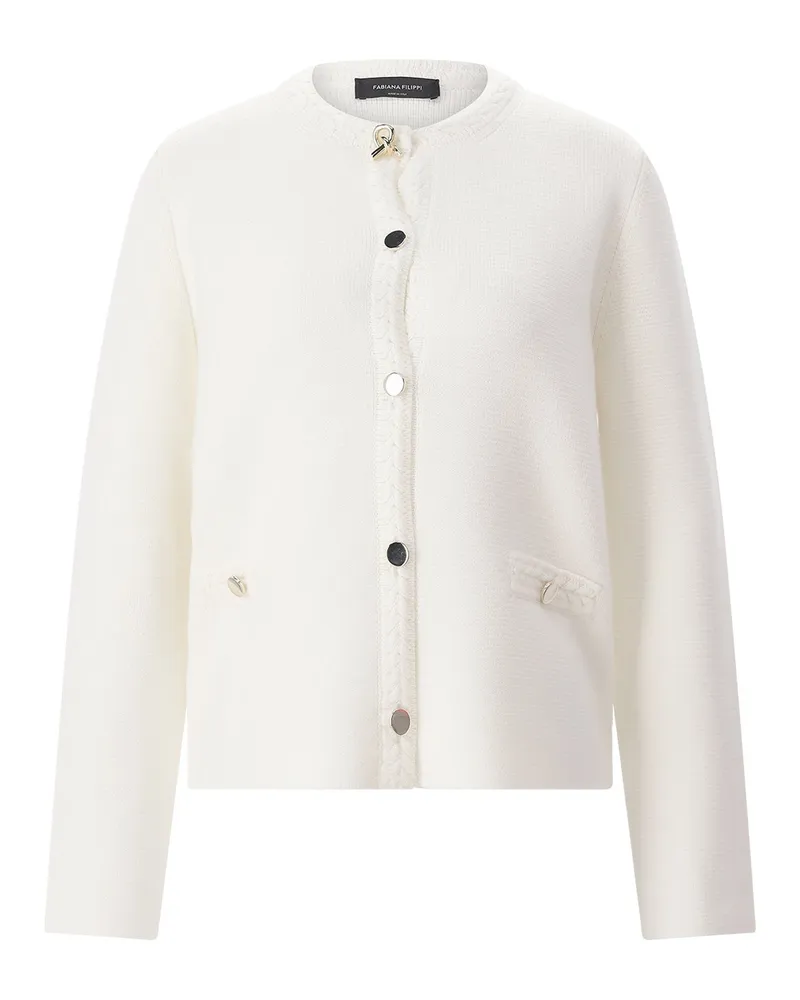 Fabiana Filippi Strickjacke aus Merinowolle Creme
