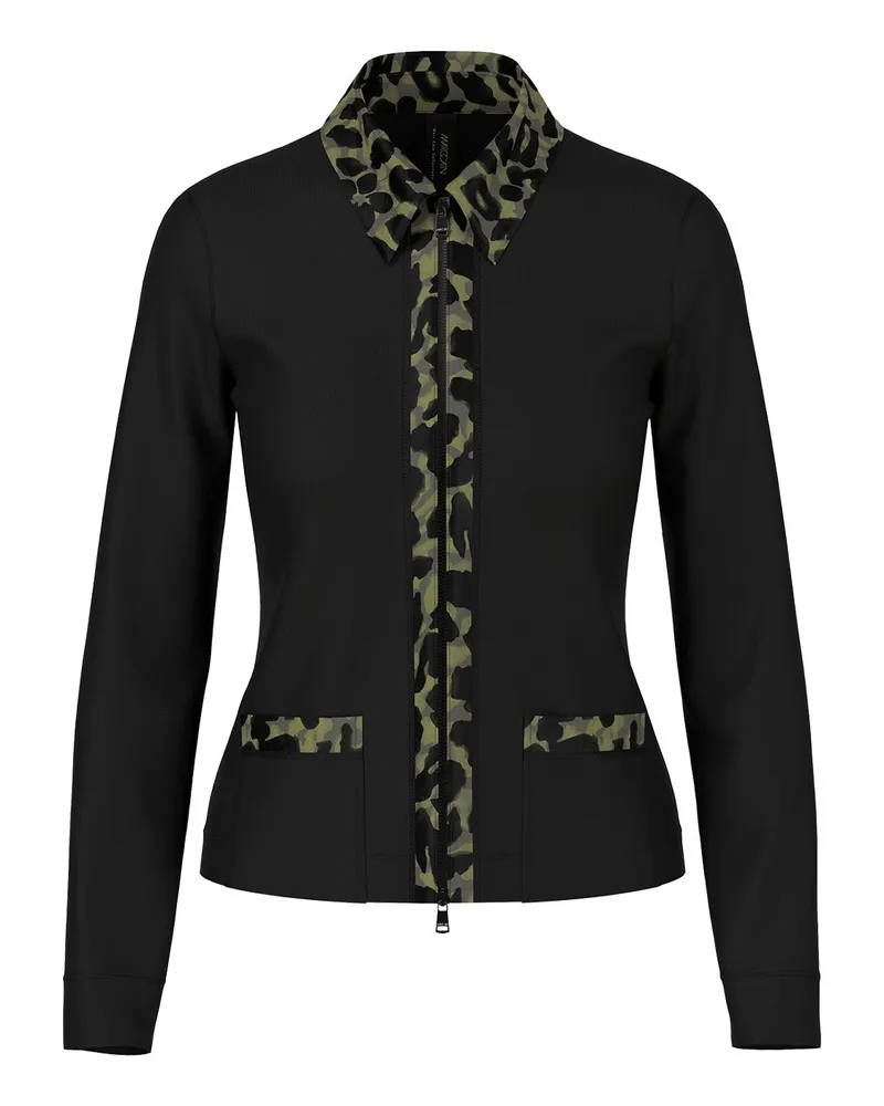Marc Cain Jersey-Jacke mit Print-Details Schwarz