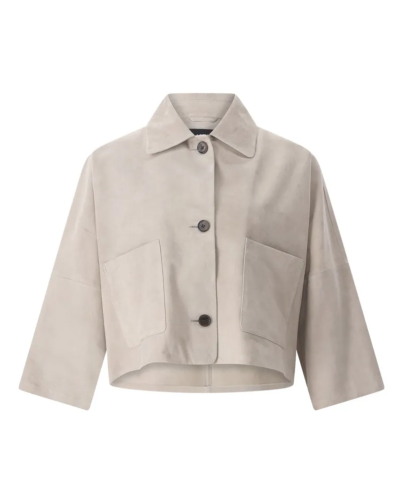 Arma Jacke Zhou aus Veloursleder Creme