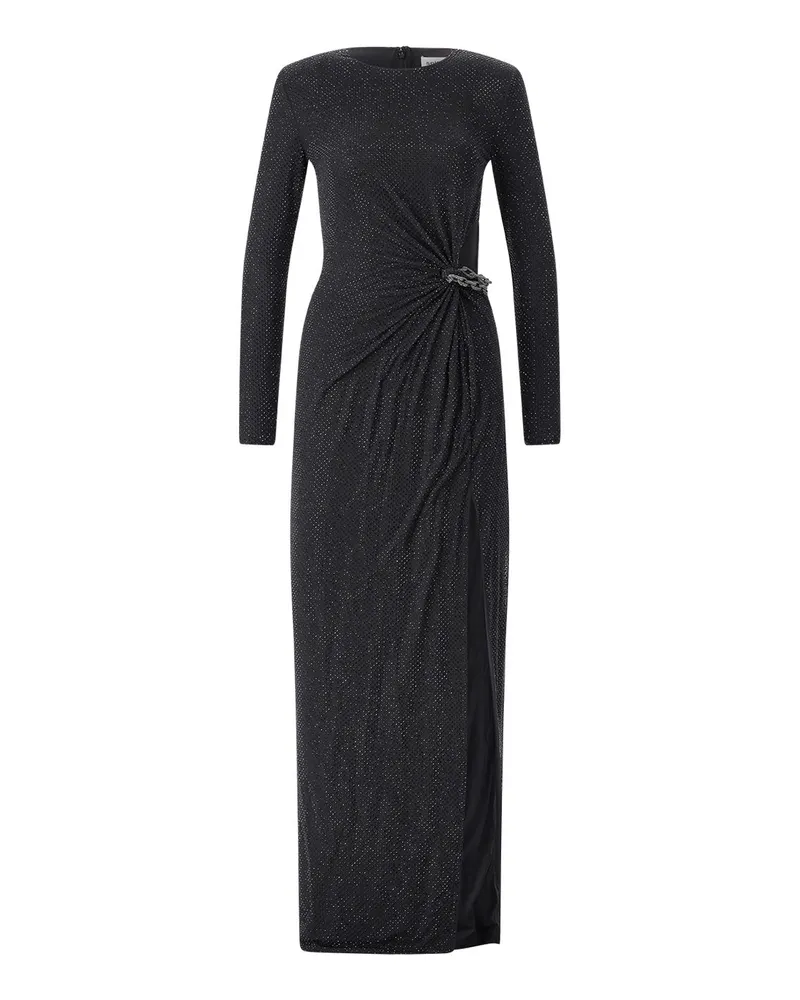 Self-Portrait Maxikleid mit Strass Schwarz