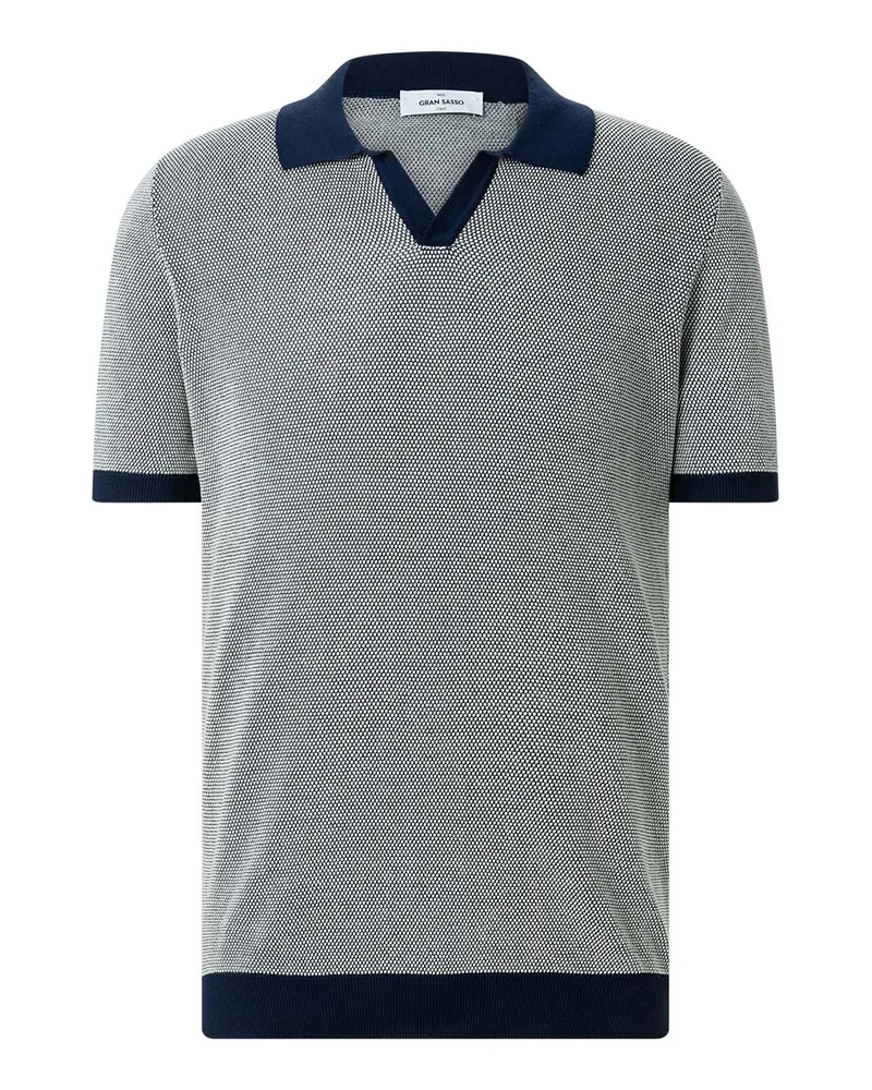 Gran Sasso Poloshirt aus Baumwollstrick Dunkelblau
