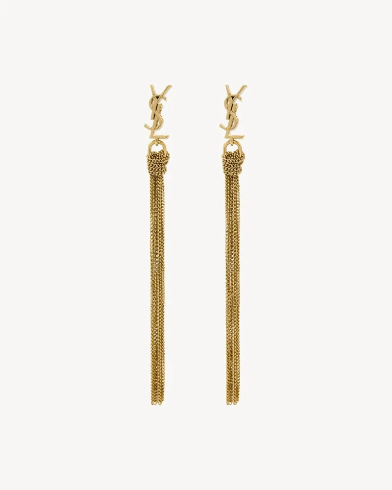 Saint Laurent Ohrstecker mit Anhänger Gold