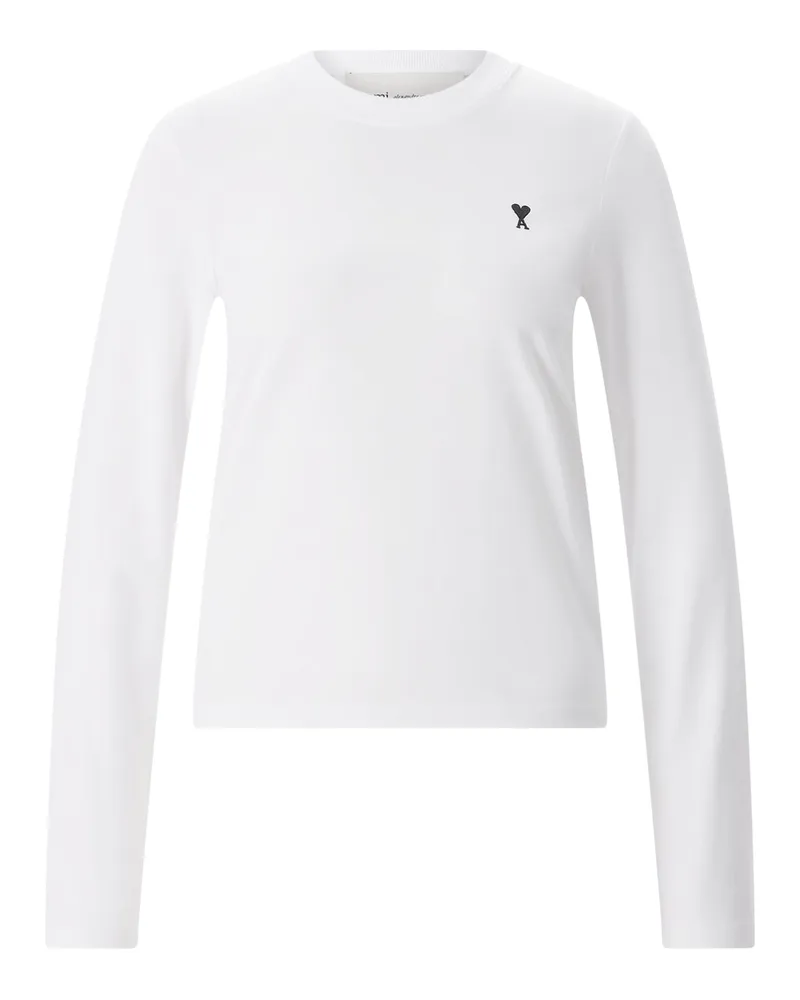 AMI Paris Langarmshirt aus Baumwolle Weiß