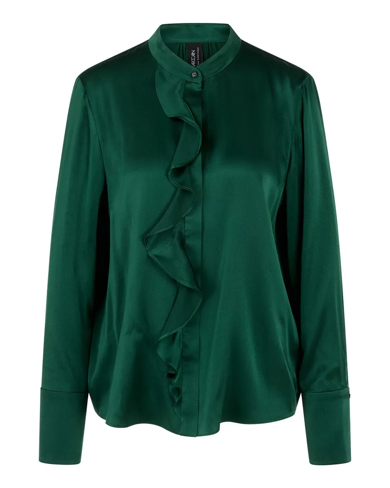 Marc Cain Bluse aus Seide Dunkelgrün