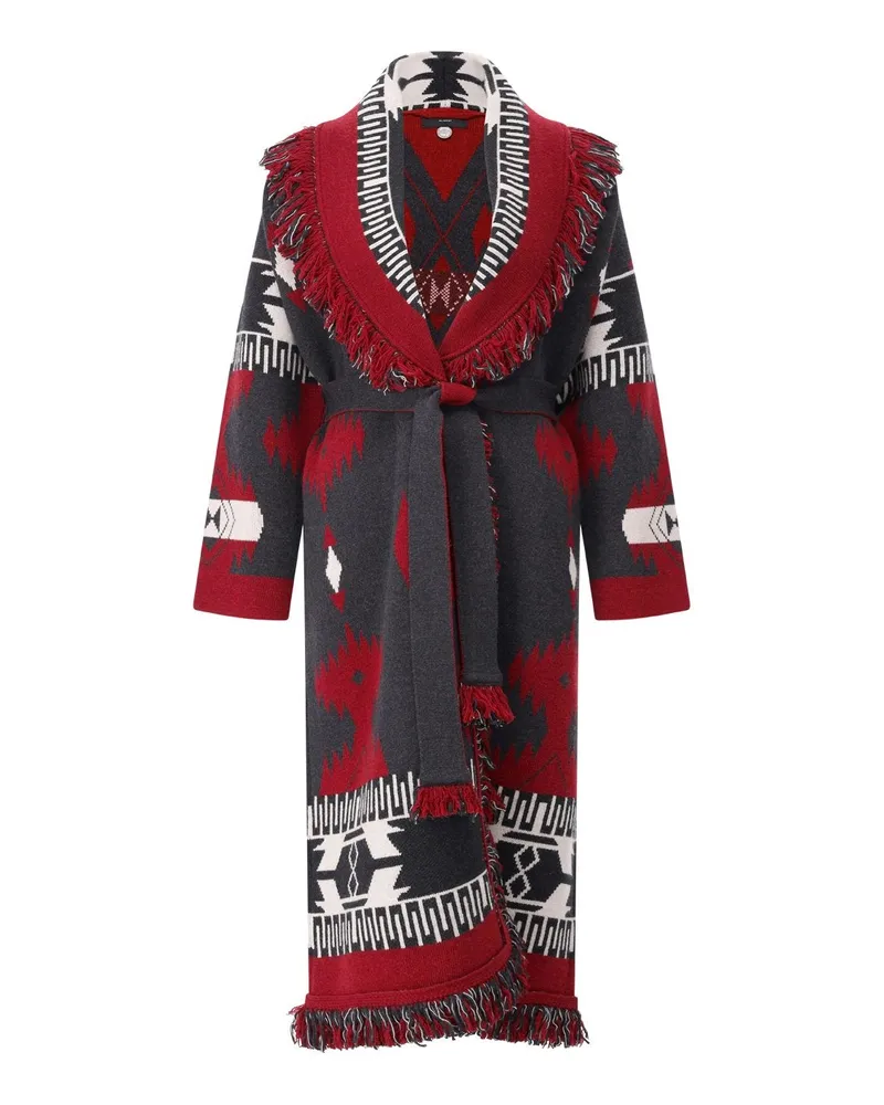 Alanui Strickmantel aus Schurwolle Rot