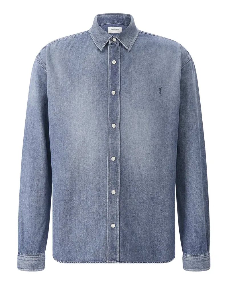 Saint Laurent Hemd aus Denim Blau