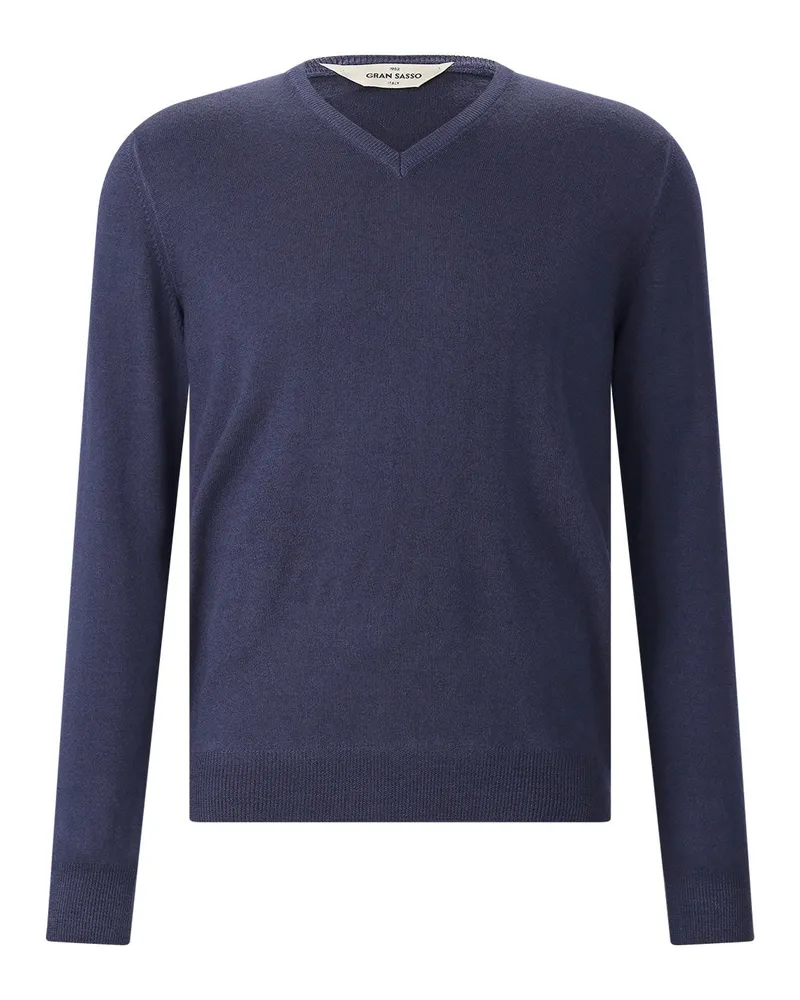 Gran Sasso Pullover mit V-Ausschnitt Navy