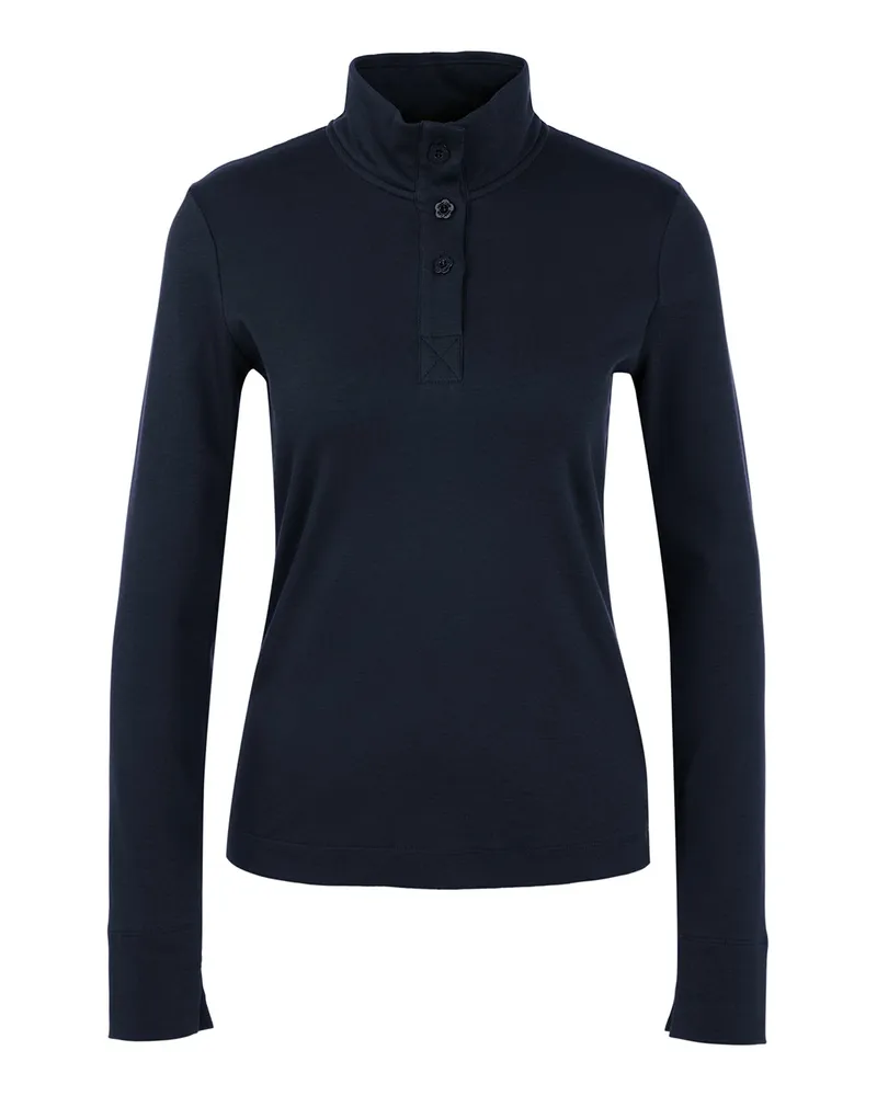 Marc Cain Langarmshirt aus Baumwoll-Mix Dunkelblau