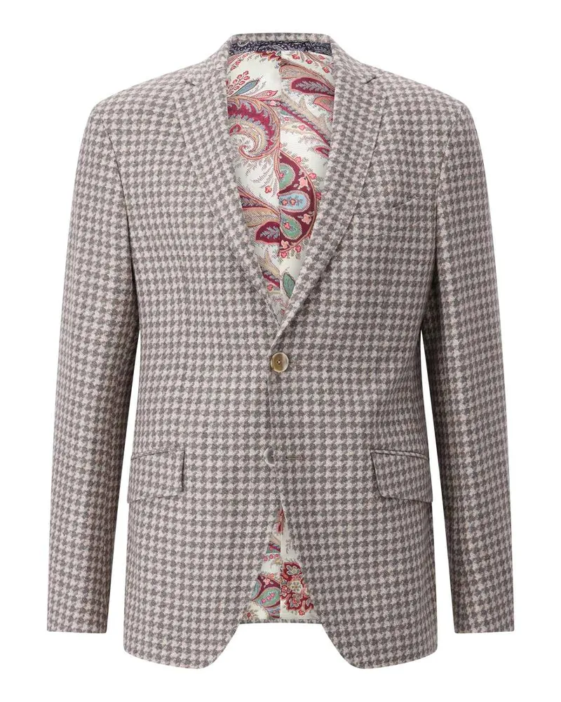 Etro Sakko mit Hahnentrittmuster Beige