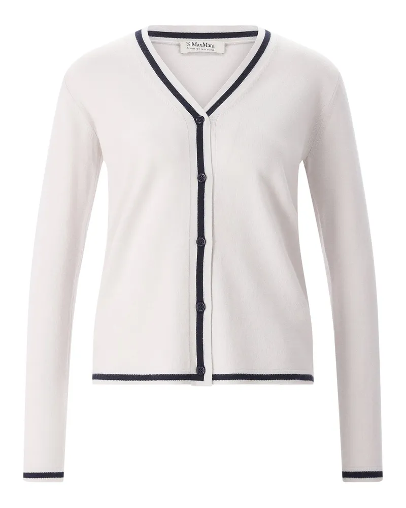 Max Mara Strickjacke aus Wolle Hellgrau
