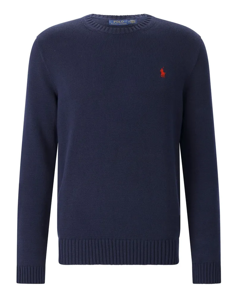 Ralph Lauren Strickpullover mit gesticktem Logo Dunkelblau