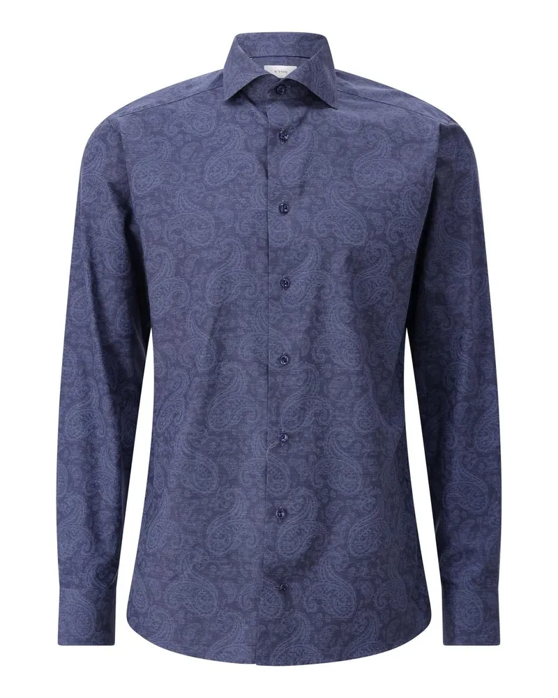 Eton Slim-Fit Hemd mit Paisley-Print Blau